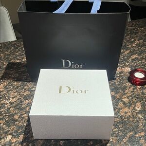 Dior Black Bag with White and Gold Box